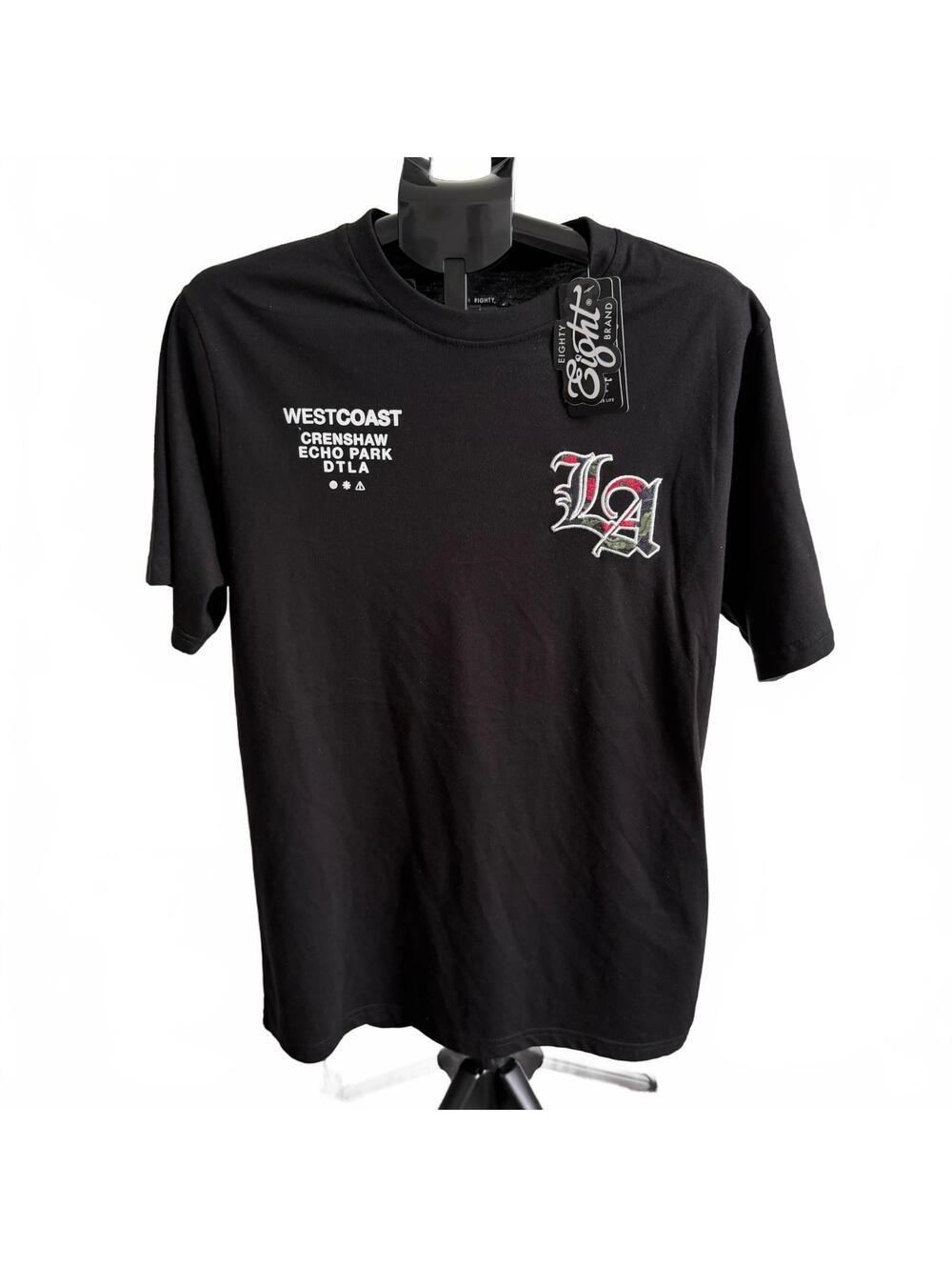 Eighty Eight Brand Graphic T-Shirt, Black, Men's XL, Floral Print, NWT